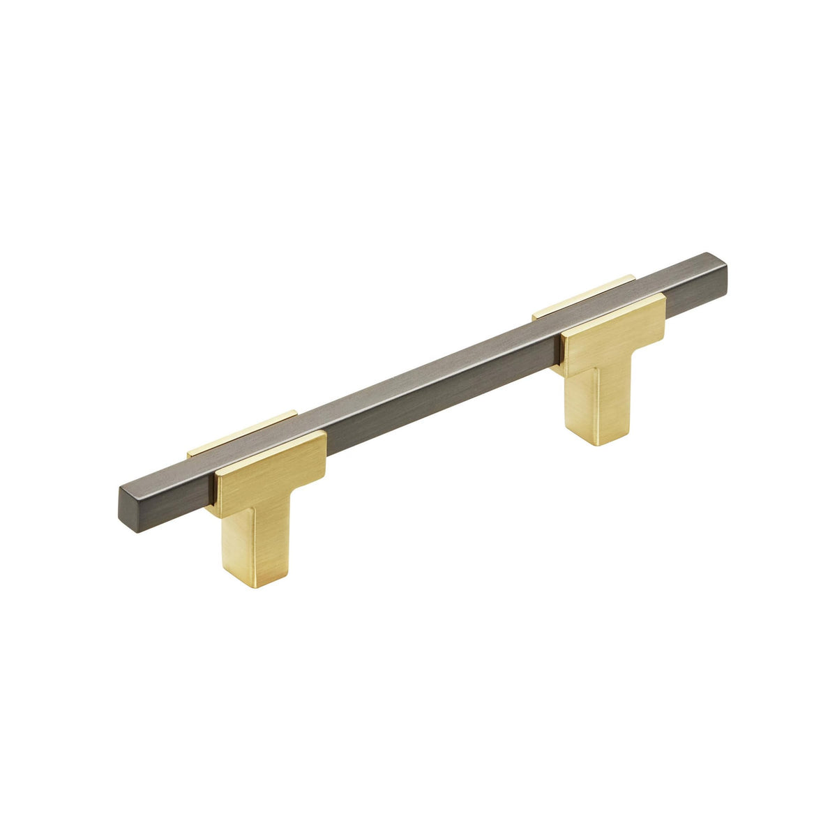 Amerock Cabinet Pull Brushed Gold/Black Chrome 3-3/4 inch (96 mm) Center to Center Urbanite 1 Pack Drawer Pull Drawer Handle Cabinet Hardware
