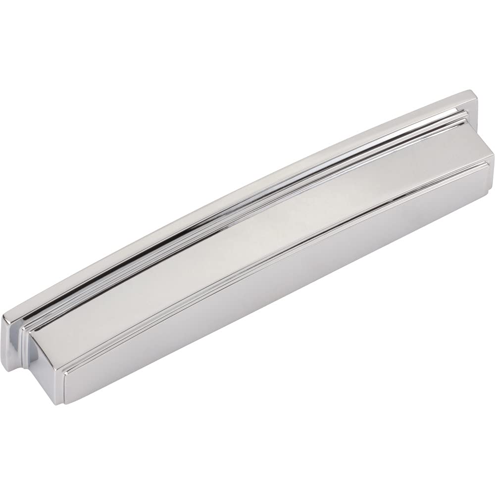 Jeffrey Alexander 141-160PC 160 mm Center Polished Chrome Square-to-Center Square Renzo Cabinet Cup Pull