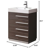 Fresca FCB8024GO Fresca Livello 24" Gray Oak Modern Bathroom Cabinet