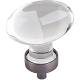 Jeffrey Alexander G110L-BNBDL 1-5/8" Overall Length Brushed Pewter Football Glass Harlow Cabinet Knob