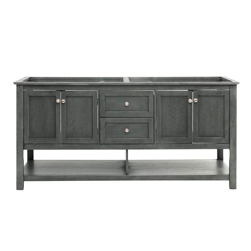 Fresca FCB2372VG-D Fresca Manchester Regal 72" Gray Wood Veneer Traditional Double Sink Bathroom Cabinet