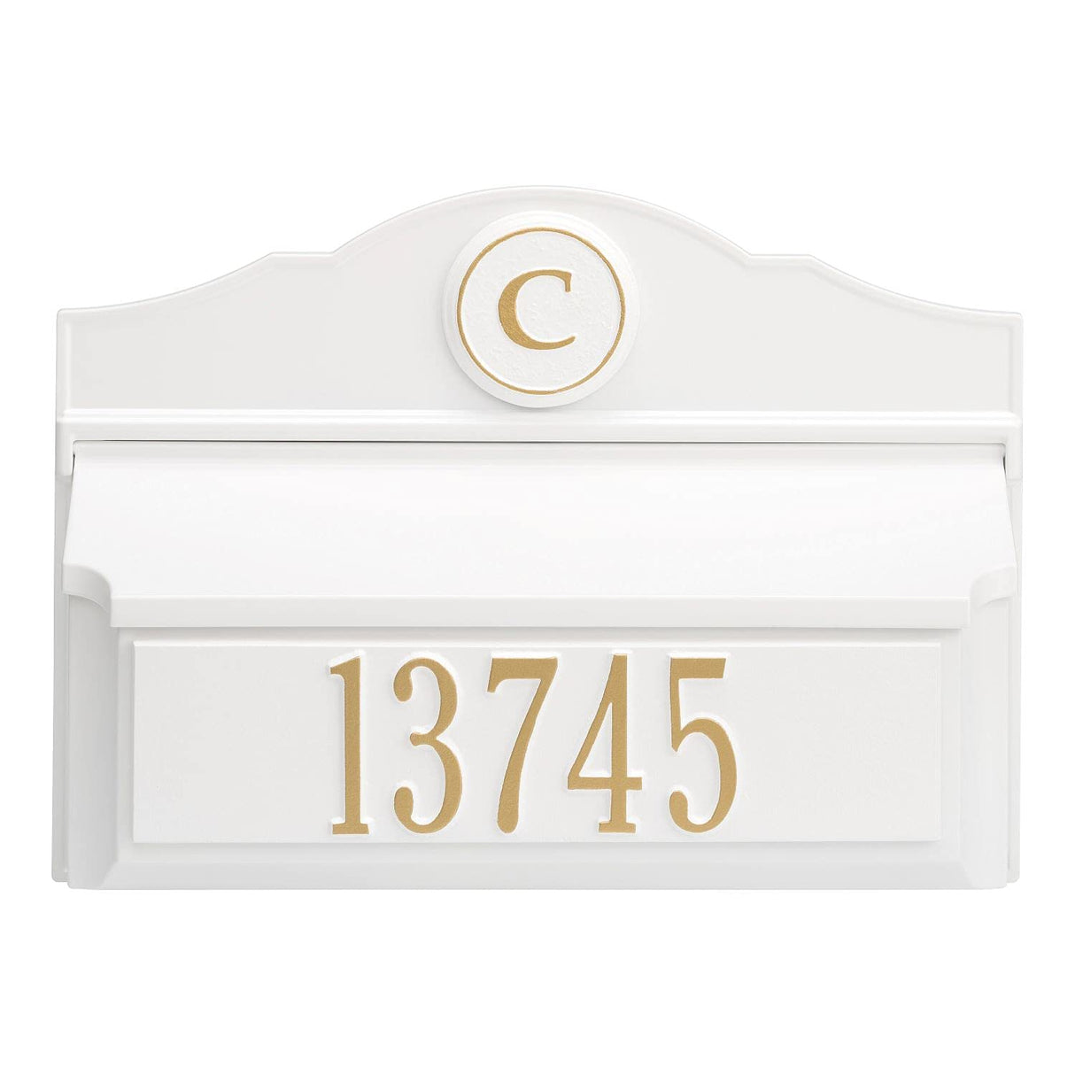 Whitehall 11250 - Colonial Wall Mailbox Package #1 (Mailbox, Plaque & Monogram)