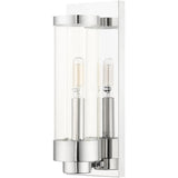 Livex Lighting 20721-05 Hillcrest - One Light Outdoor ADA Wall Lantern, Polished Chrome Finish with Clear Glass