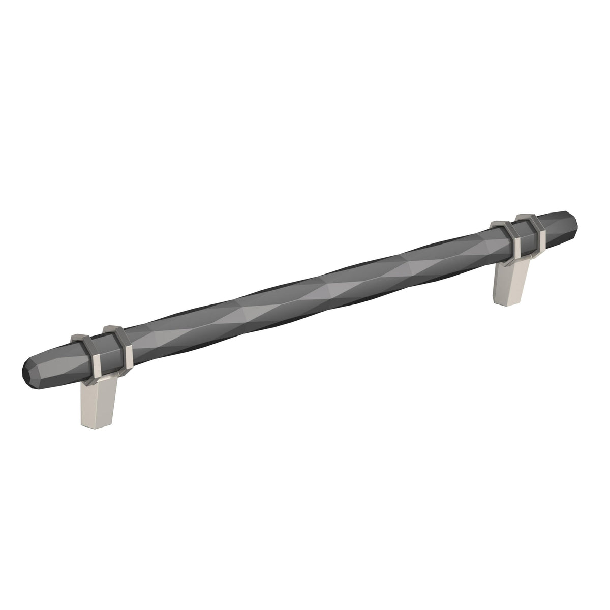 Amerock Cabinet Pull Black Chrome/Satin Nickel 8 inch (203 mm) Center-to-Center London 1 Pack Drawer Pull Drawer Handle Cabinet Hardware