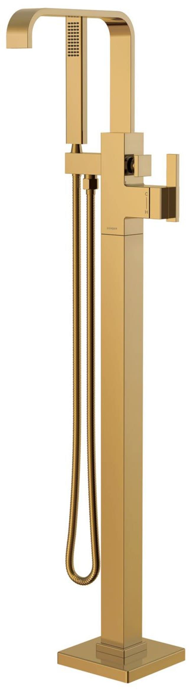 Gerber D300544BBT Brushed Bronze Square Floor Mount Tub Filler Trim Kit With Handshower