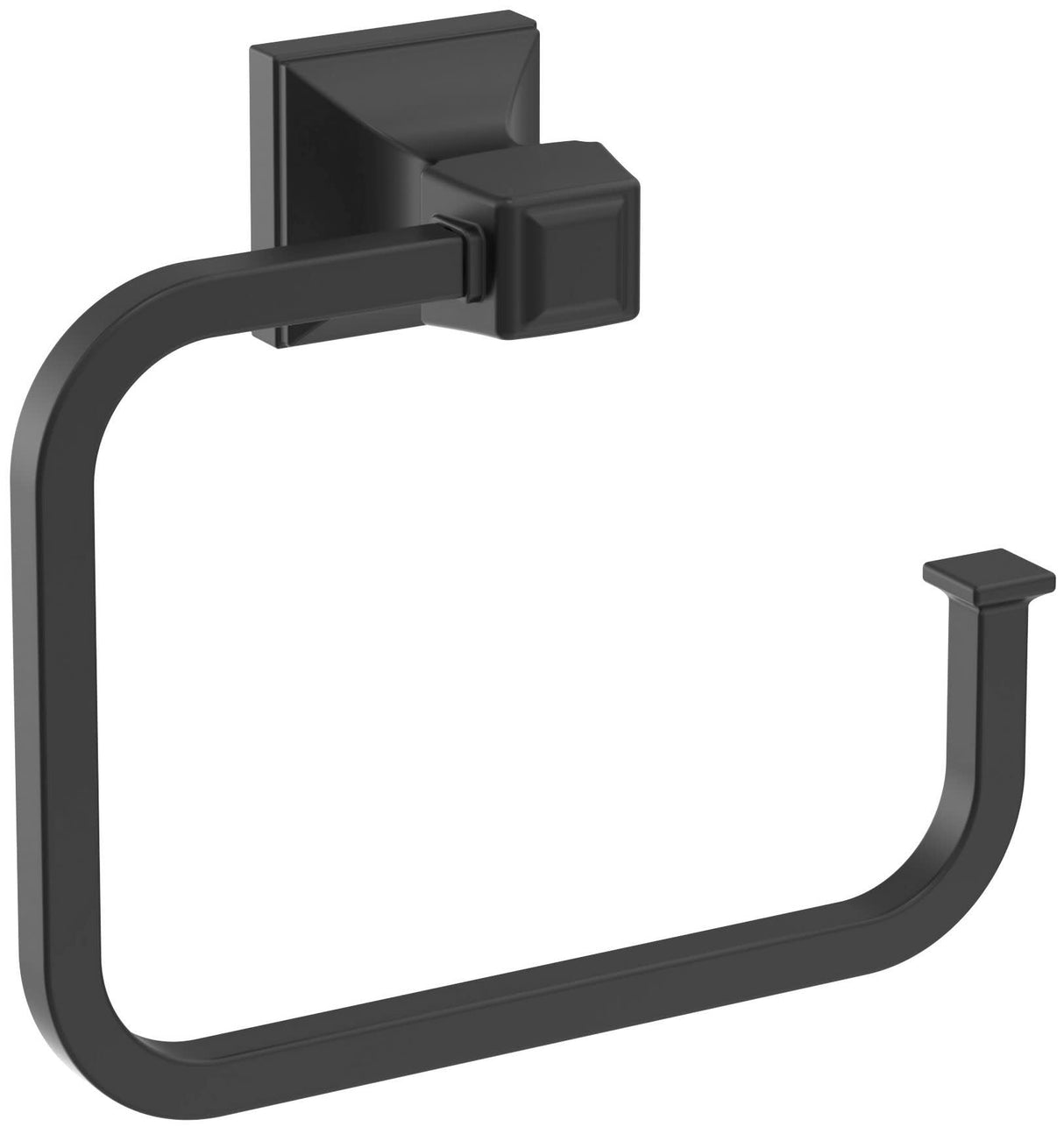 Amerock BH36022MB Matte Black Towel Ring 5-3/4 in (146 mm) Length Towel Holder Mulholland Hand Towel Holder for Bathroom Wall Small Kitchen Towel Holder Bath Accessories
