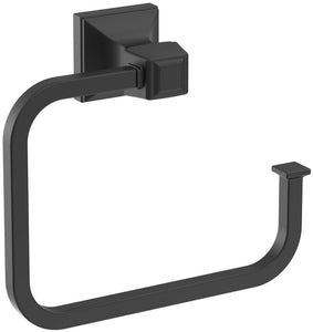 Amerock BH36022MB Matte Black Towel Ring 5-3/4 in (146 mm) Length Towel Holder Mulholland Hand Towel Holder for Bathroom Wall Small Kitchen Towel Holder Bath Accessories