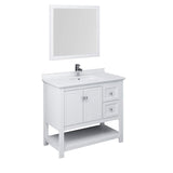 Fresca FVN2340WH Fresca Manchester 42" White Traditional Bathroom Vanity w/ Mirror