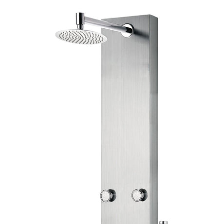 PULSE ShowerSpas 1042-SSB Monterey ShowerSpa Panel with 8" Rain Showerhead, 6 Body Spray Jets, Hand Shower and Tub Spout, Brushed Stainless Steel with Brushed Nickel Fixtures