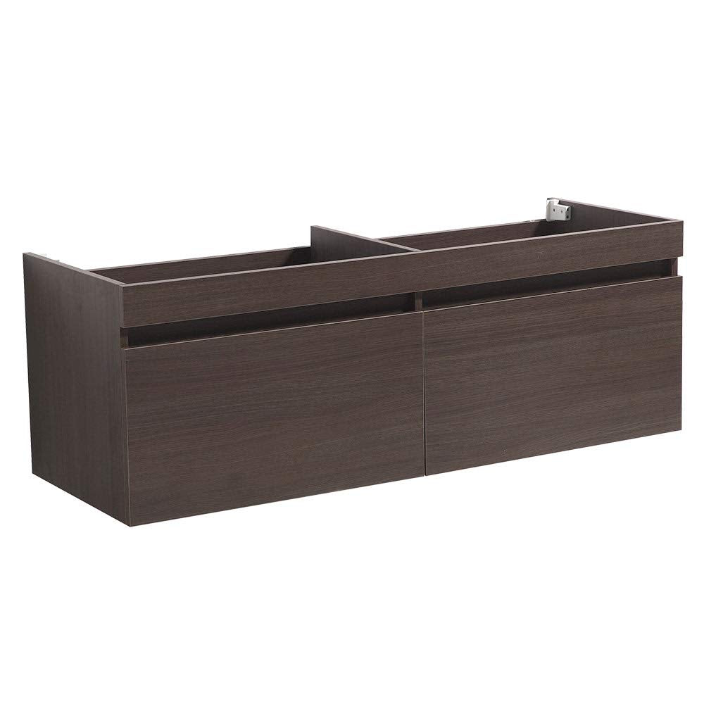 Fresca FCB8040GO Fresca Largo 57" Gray Oak Modern Double Sink Bathroom Cabinet