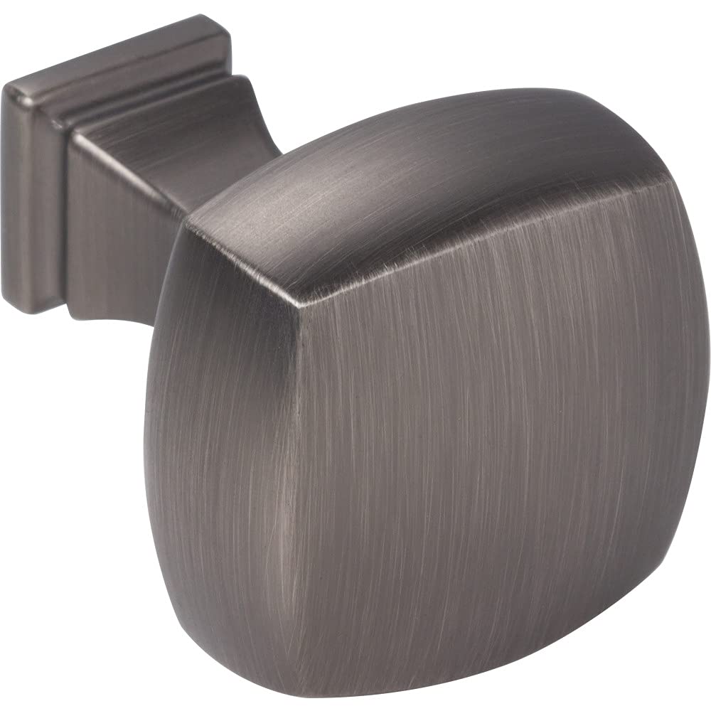 Jeffrey Alexander 278BNBDL 1-1/8" Overall Length Brushed Pewter Square Audrey Cabinet Knob