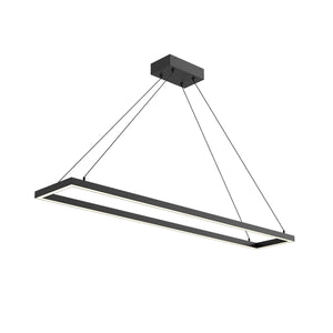 Kuzco PD88548-BK PIAZZA RECTANGULAR 48" PENDANT BK TEXTURED DOWN ONLY 930 TRIAC 120 65W