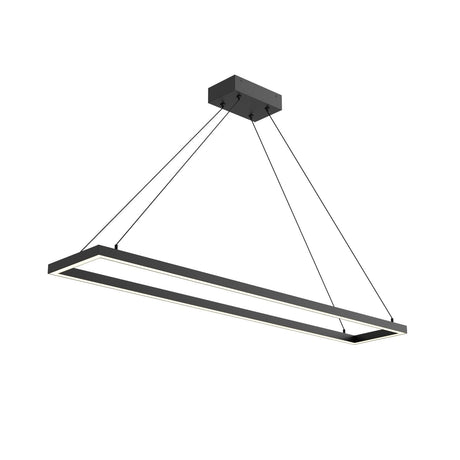 Kuzco PD88548-BK PIAZZA RECTANGULAR 48" PENDANT BK TEXTURED DOWN ONLY 930 TRIAC 120 65W