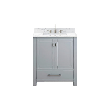 Avanity Modero 31 in. Vanity in Chilled Gray finish with Cala White Engineered Stone Top