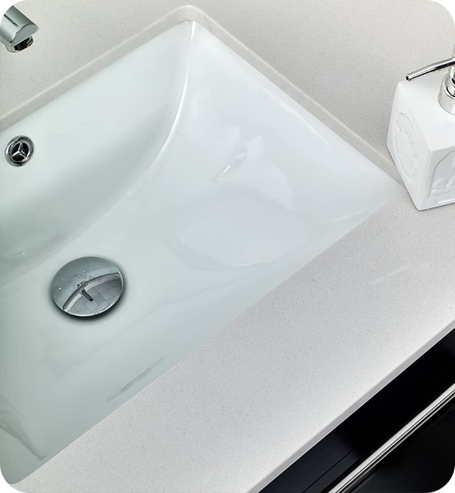 Fresca FVN6136ES-UNS-R Fresca Lucera 36" Espresso Wall Hung Undermount Sink Modern Bathroom Vanity w/ Medicine Cabinet - Right Version