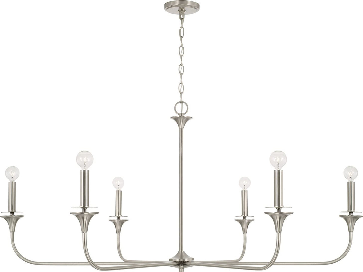 Capital Lighting 448961BN Presley 6 Light Chandelier Brushed Nickel