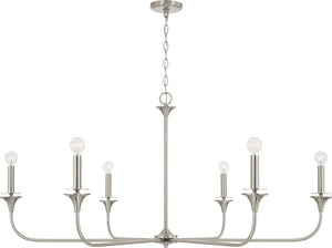 Capital Lighting 448961BN Presley 6 Light Chandelier Brushed Nickel
