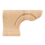 Hardware Resources PFL-RW 6" W x 1-1/8" D x 4" H Rubberwood Left Rounded Pedestal Foot