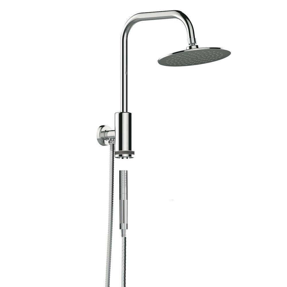 PULSE ShowerSpas 1052-BN Aquarius Shower System with 8" Rain Showerhead and Magnetic Attached Hand Shower with On/Off, Brushed Nickel