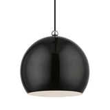 Stockton 1 Light Pendant in Shiny Black with Polished Chrome (45482-68)