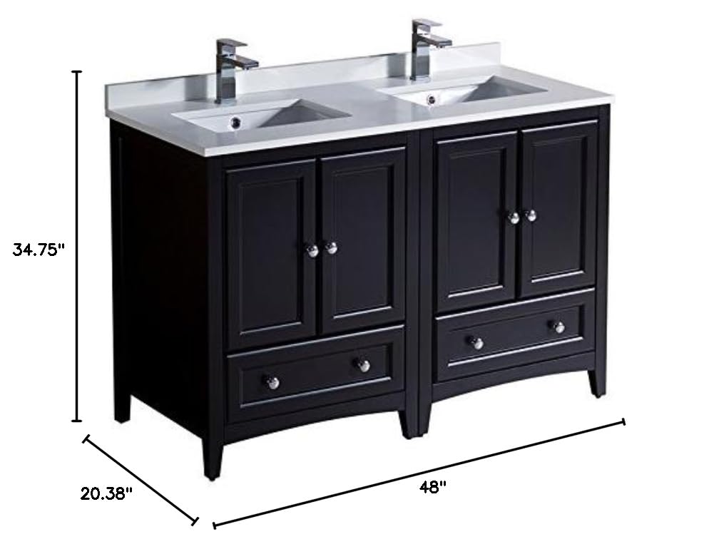 Fresca FCB20-2424ES-CWH-U Double Sink Cabinets with Sinks