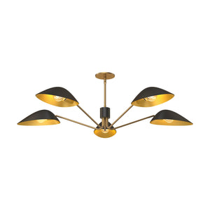 Alora PD550545MBAG OSCAR 46" PD MATTE BLACK AGED GOLD ROD 46 5X60W E26