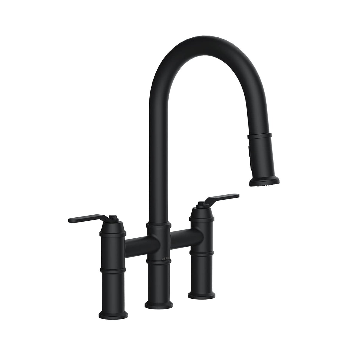 Gerber D434437BS Kinzie Two Handle Pull-down Bridge Faucet - Satin Black