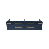 Fresca FVN6160RBL-UNS-D Fresca Lucera 60" Royal Blue Wall Hung Double Undermount Sink Modern Bathroom Vanity w/ Medicine Cabinets