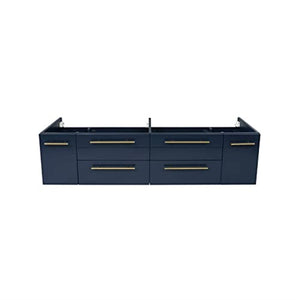 Fresca FVN6160RBL-UNS-D Fresca Lucera 60" Royal Blue Wall Hung Double Undermount Sink Modern Bathroom Vanity w/ Medicine Cabinets