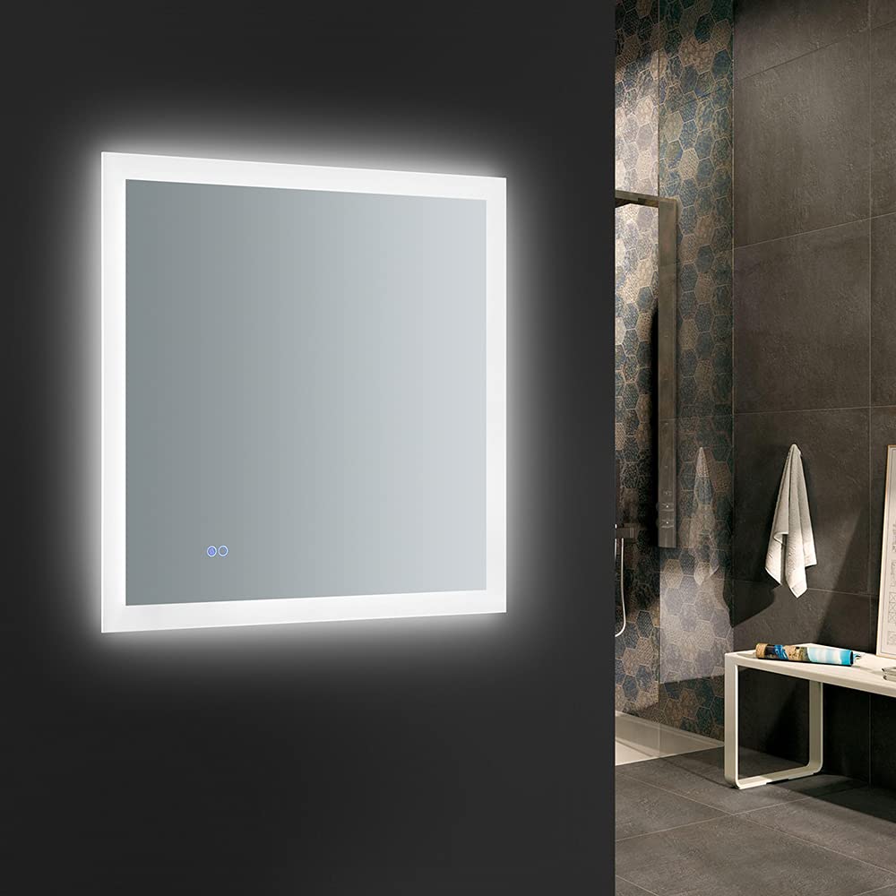 Fresca FMR013030 Fresca Angelo 30" Wide x 30" Tall Bathroom Mirror w/ Halo Style LED Lighting and Defogger