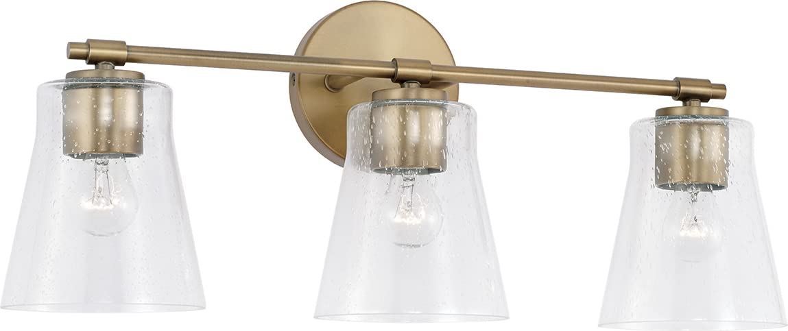 Capital Lighting 146931AD-533 Baker 3 Light Vanity Aged Brass