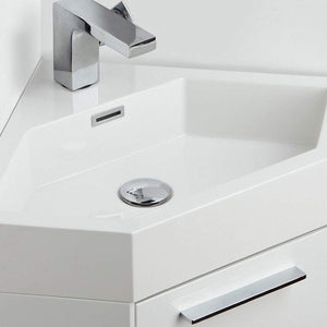 Fresca FVN5082WH Fresca Coda 14" White Modern Corner Bathroom Vanity
