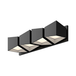 Kuzco VL31224-BK/WH CUBIX 24" VANITY TEXTURED BLACK MATTE WHITE INTERIOR 120V ELV LED 3000K 90CRI 42W