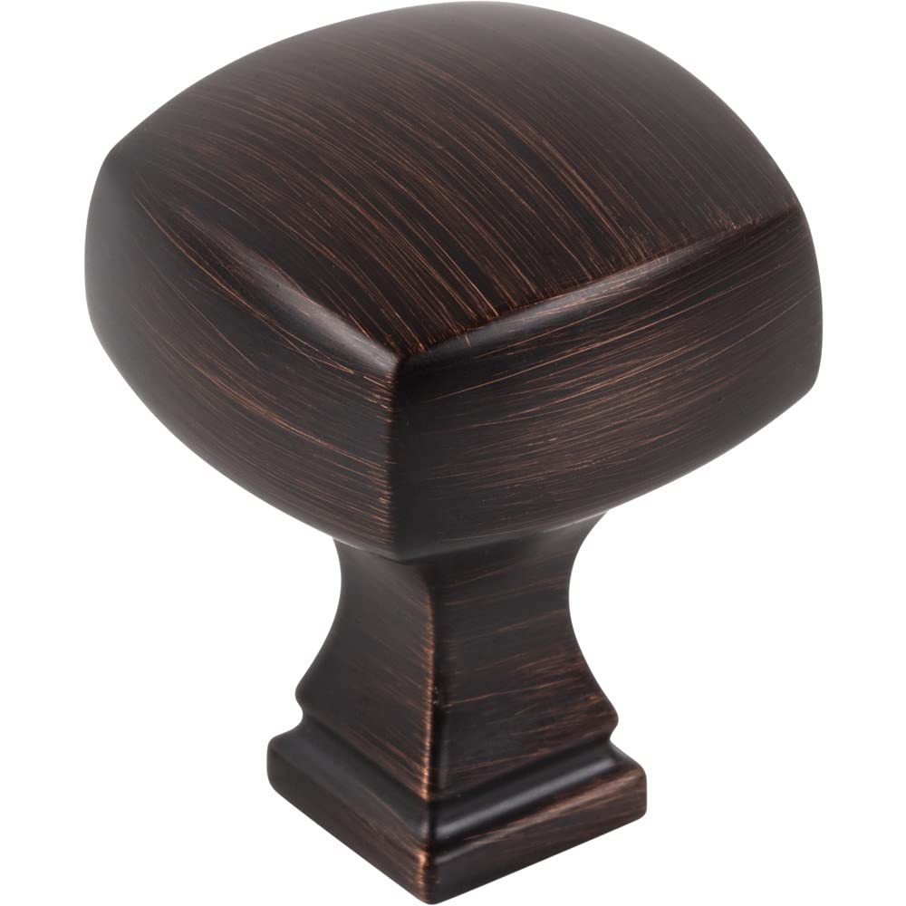 Jeffrey Alexander 278DBAC 1-1/8" Overall Length Brushed Oil Rubbed Bronze Square Audrey Cabinet Knob