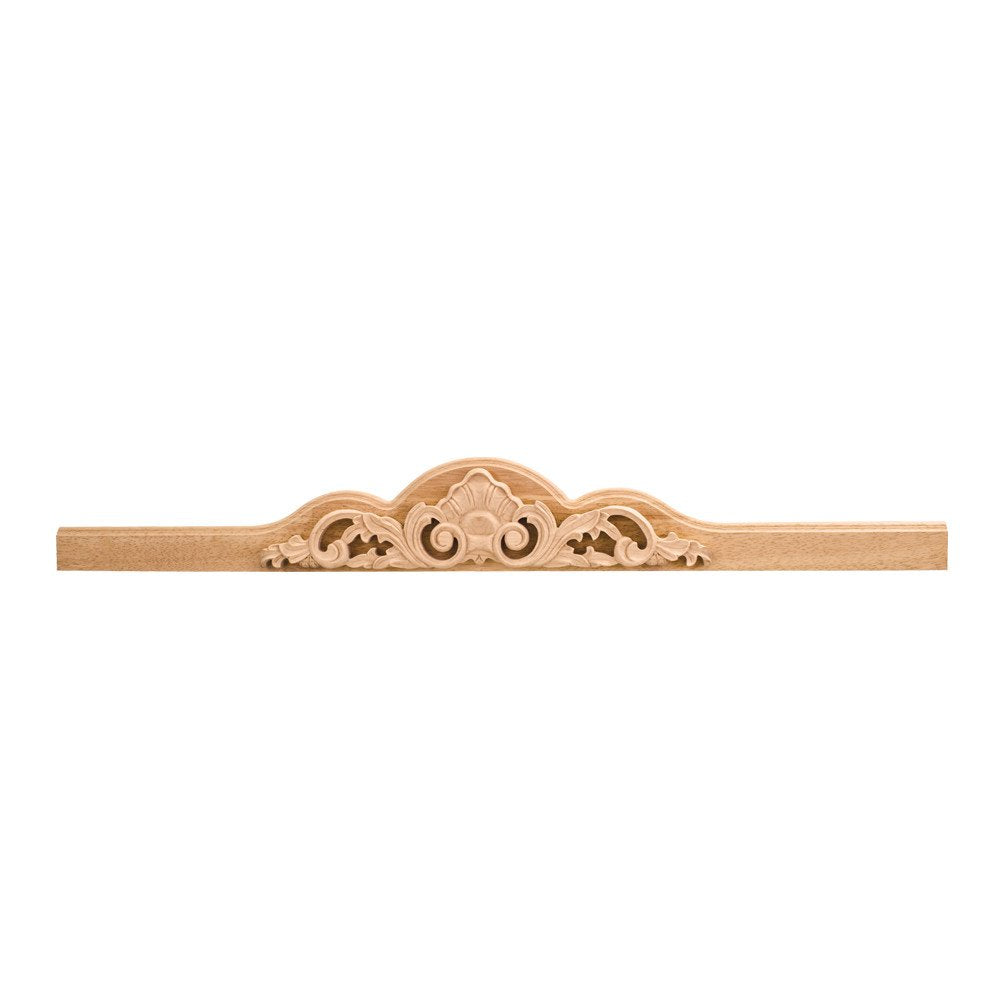 Hardware Resources AP001-RW 40" W x 1-1/2" D x 5" H Hand Carved Rubberwood Shell Valance