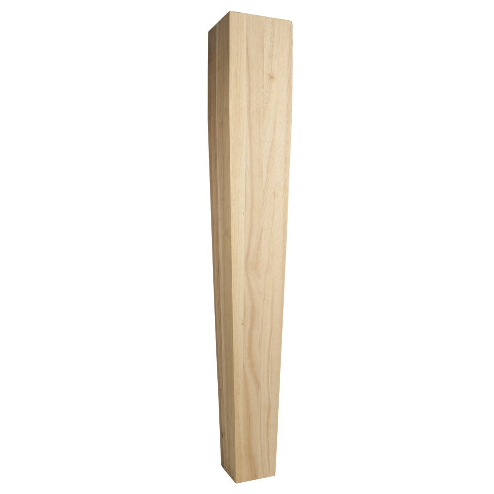 Hardware Resources P43-5-42RW 5" W x 5" D x 42" H Rubberwood Square Tapered Post