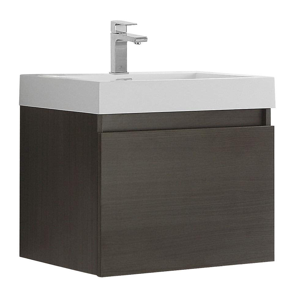 Fresca FCB8006GO-I Fresca Nano 24" Gray Oak Modern Bathroom Cabinet w/ Integrated Sink