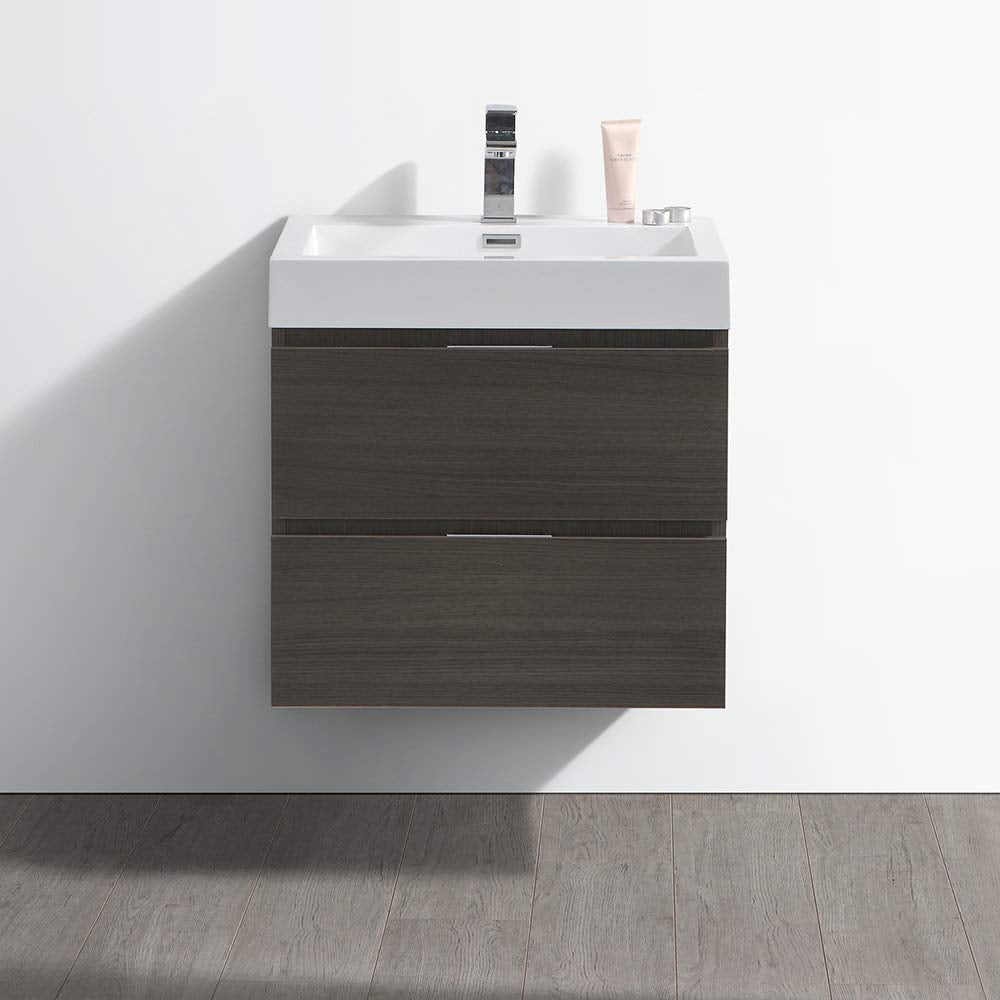 Fresca FCB8324GG-I Fresca Valencia 24" Dark Slate Gray Wall Hung Modern Bathroom Vanity