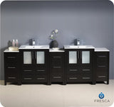 Fresca FCB62-72ES-I Fresca Torino 84" Espresso Modern Double Sink Bathroom Cabinets w/ Integrated Sinks