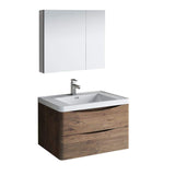 Fresca FVN9032RW Fresca Tuscany 32" Rosewood Wall Hung Modern Bathroom Vanity w/ Medicine Cabinet