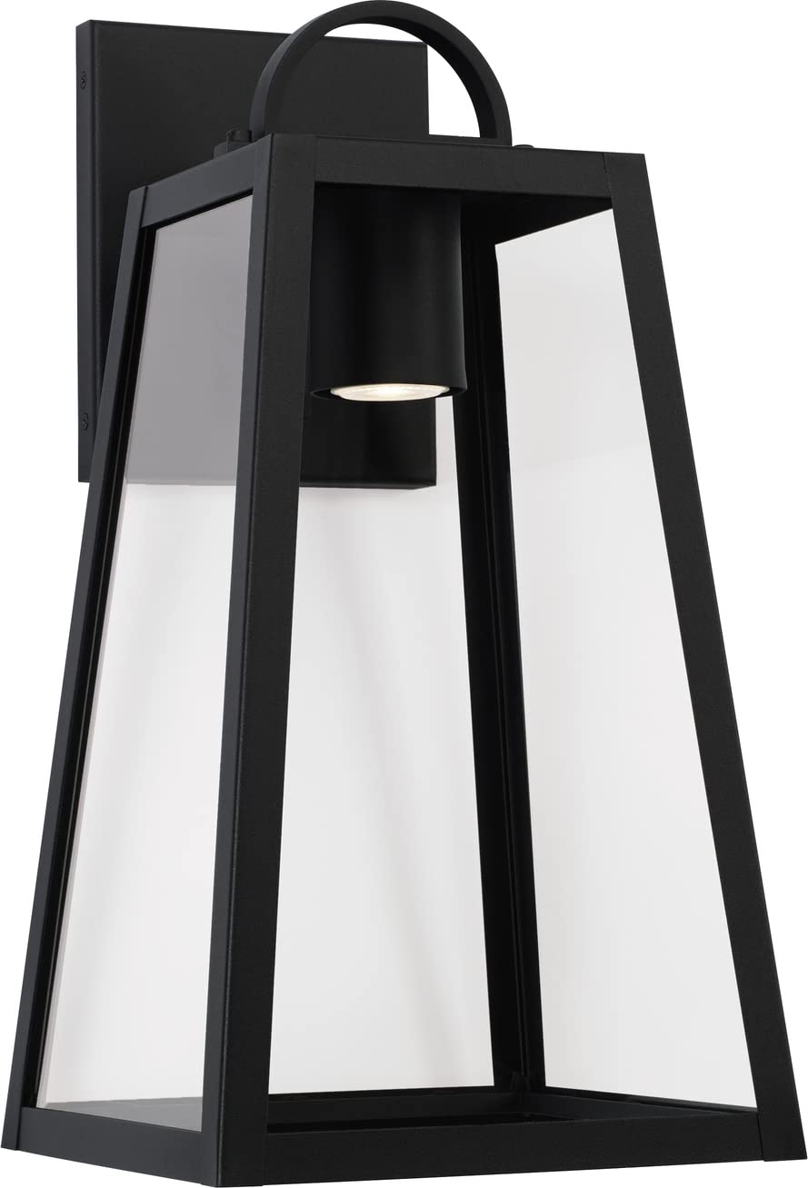 Capital Lighting 943712BK-GL Leighton 1 Light Outdoor Wall Lantern Black