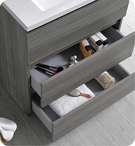 Fresca FCB9330MGO Fresca Lazzaro 30" Gray Wood Free Standing Modern Bathroom Cabinet