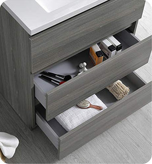 Fresca FCB9330MGO Fresca Lazzaro 30" Gray Wood Free Standing Modern Bathroom Cabinet