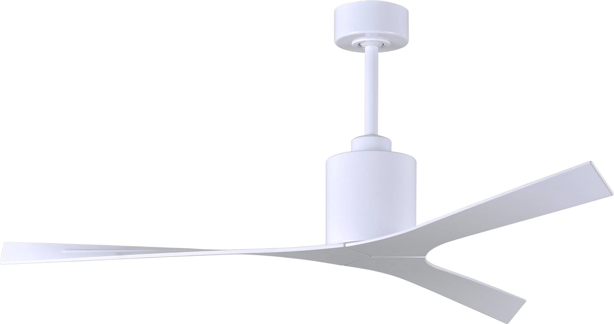 Matthews Fan MK-WH-WH Molly modern ceiling fan in Matte White finish with all-weather 56” ABS blades. Optimized for damp locations.