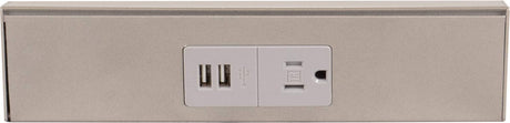 Task Lighting TRU9-1BD-P-BZ 9" TR USB Series Angle Power Strip with USB, Bronze Finish, Black Receptacles