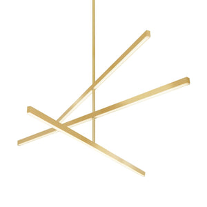 Kuzco CH10356-BG VEGA 56" CH Brushed Gold 120V TRIAC/ELV LED 3000K 90CRI 72W
