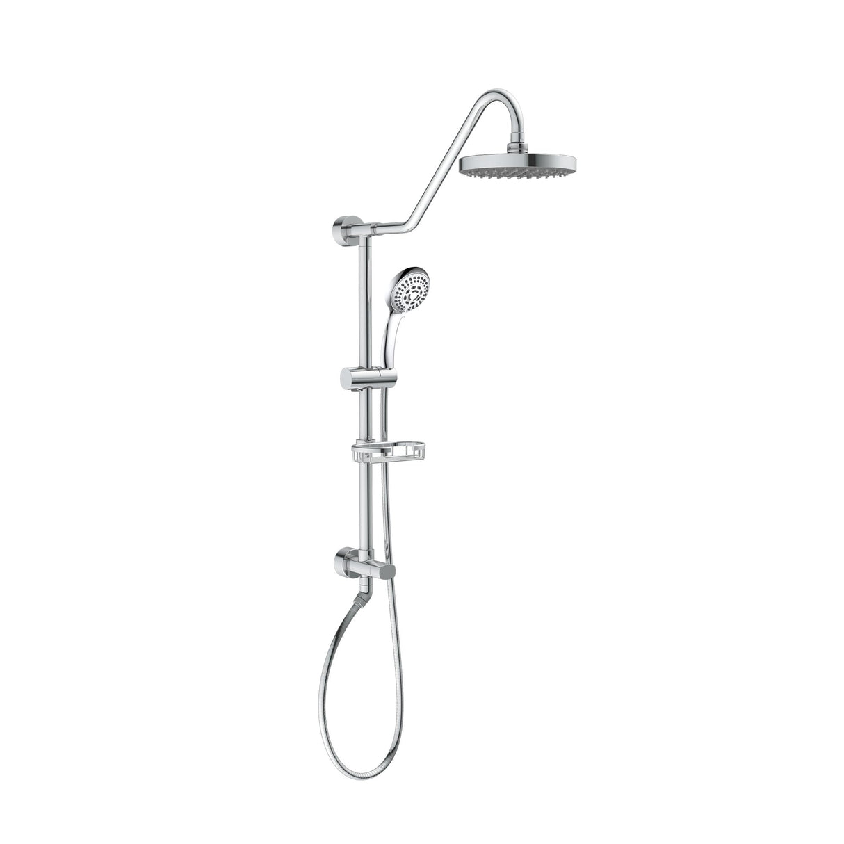 PULSE ShowerSpas 1011-III-CH Kauai III Shower System, with 8" Rain Showerhead, 5-Function Hand Shower, Adjustable Slide Bar and Soap Dish, Polished Chrome Finish