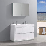 Fresca FVN8448GO-D Fresca Valencia 48" Gray Oak Free Standing Double Sink Modern Bathroom Vanity w/ Medicine Cabinet