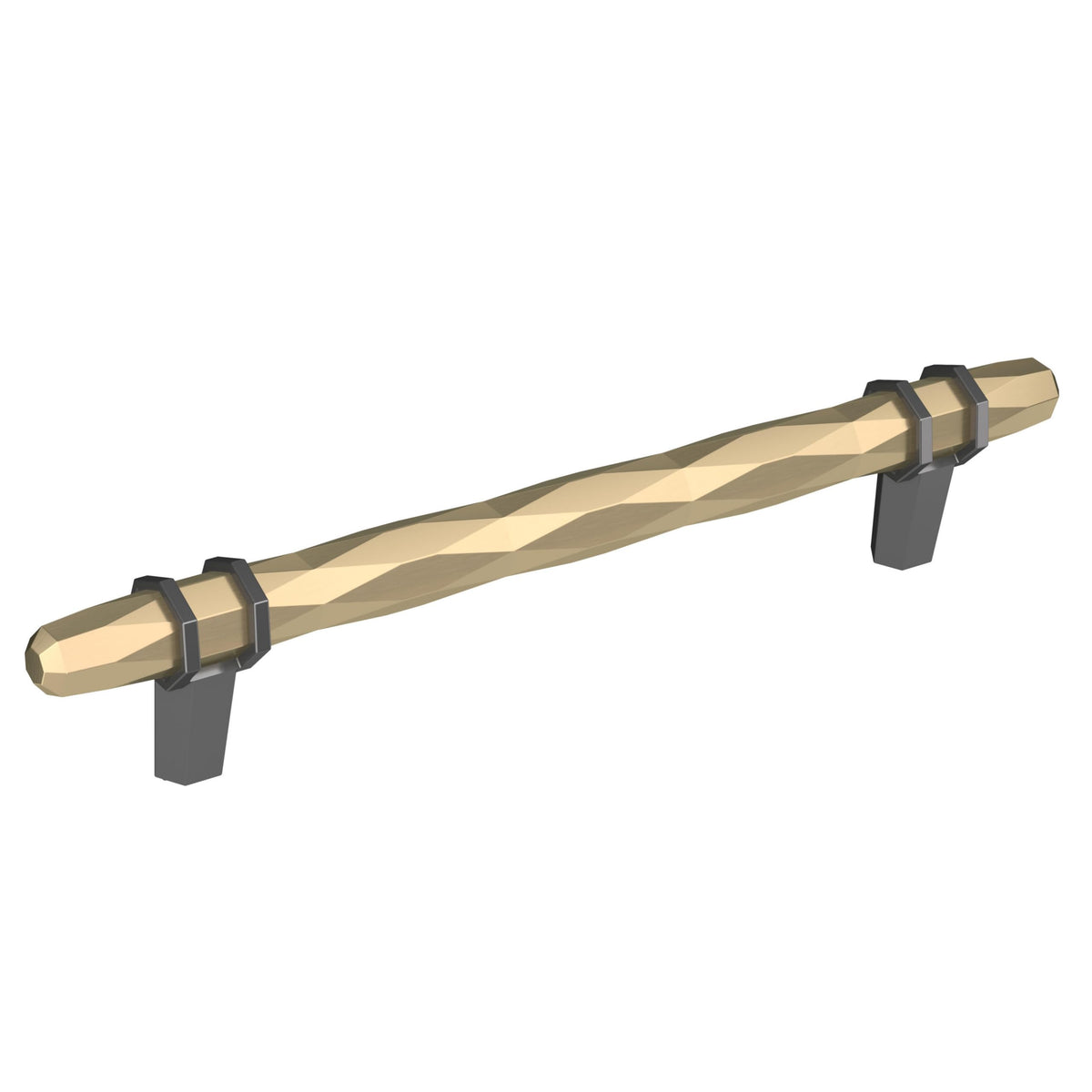 Amerock Cabinet Pull Golden Champagne/Black Chrome 6-5/16 inch (160 mm) Center-to-Center London 1 Pack Drawer Pull Drawer Handle Cabinet Hardware