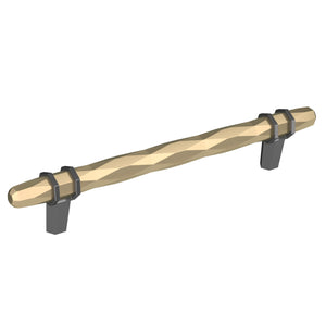 Amerock Cabinet Pull Golden Champagne/Black Chrome 6-5/16 inch (160 mm) Center-to-Center London 1 Pack Drawer Pull Drawer Handle Cabinet Hardware